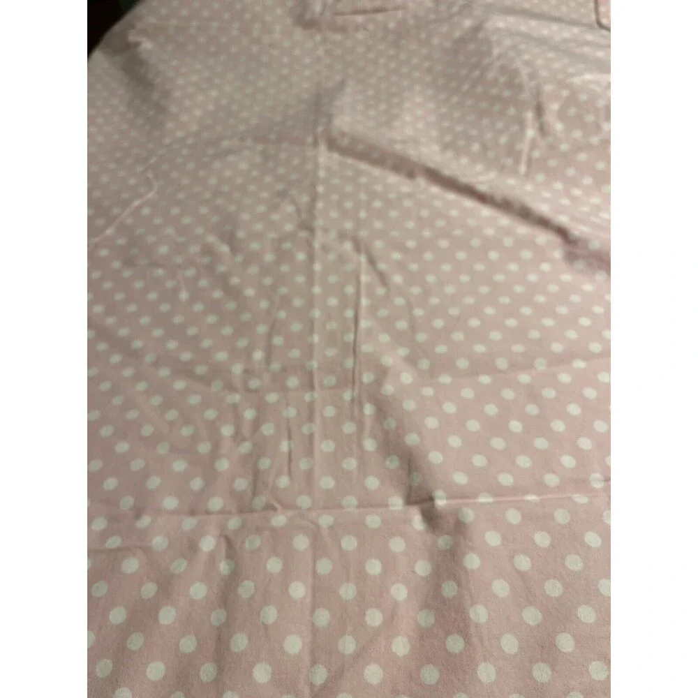 Pottery Barn Kids Pink w White Polka Dot Flat Toddler Sheet